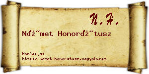 Német Honorátusz névjegykártya